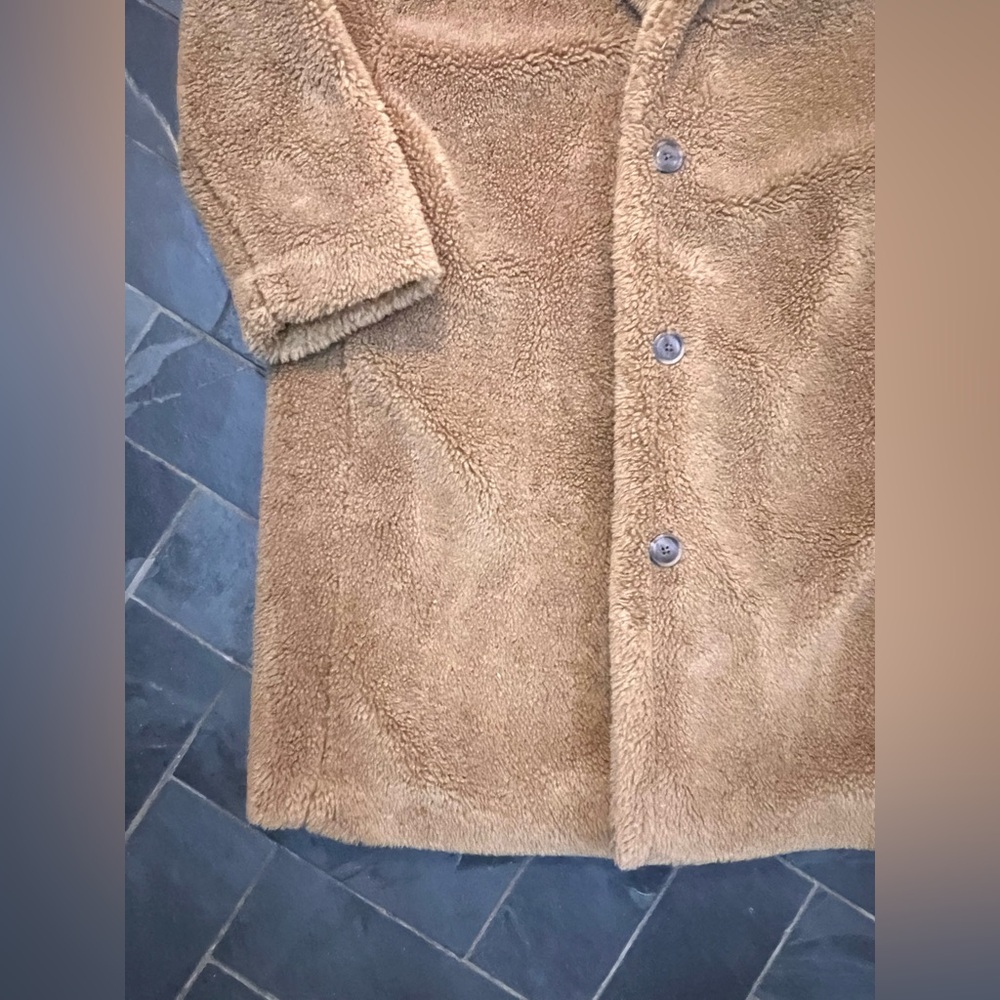 Gap tan brown teddy Sherpa coat jacket size large - Picture 6 of 6